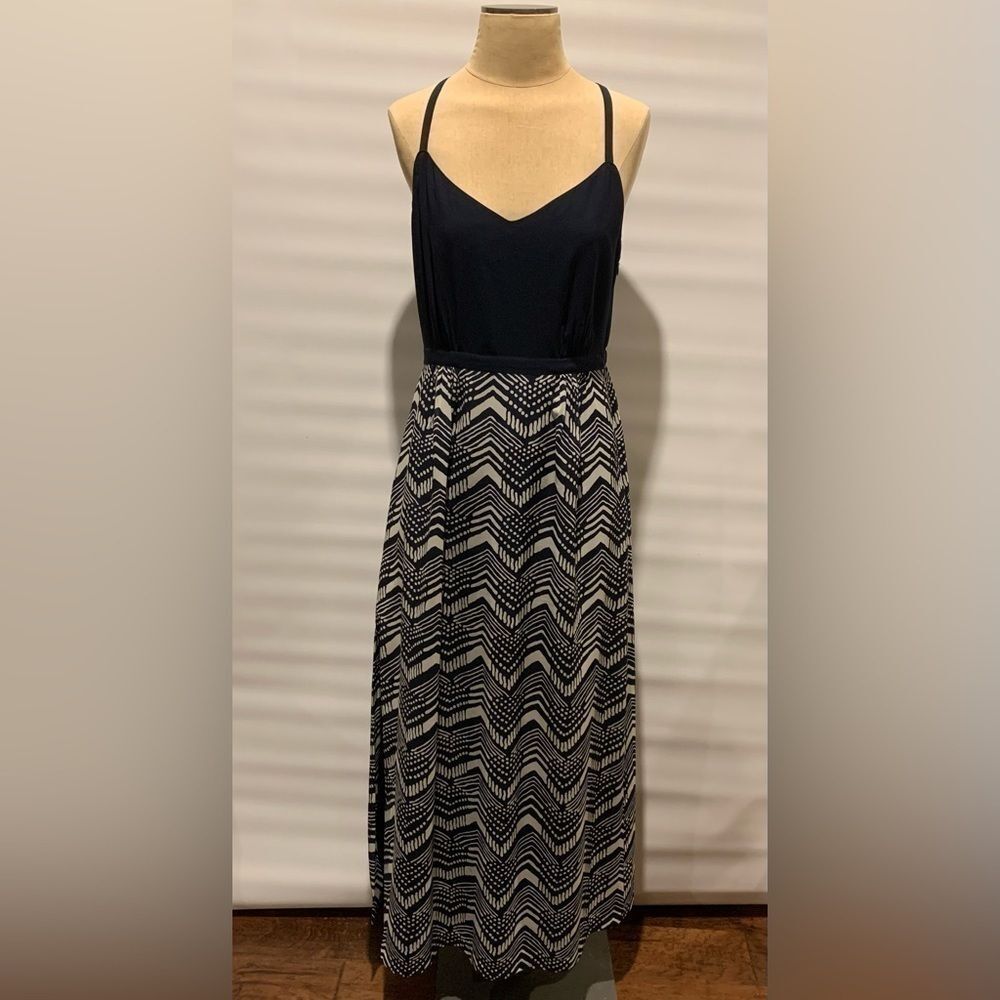 J Crew navy and white maxi dress, Size 6